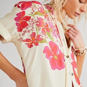 Free People Share Good Vibes Buttondown Shirt